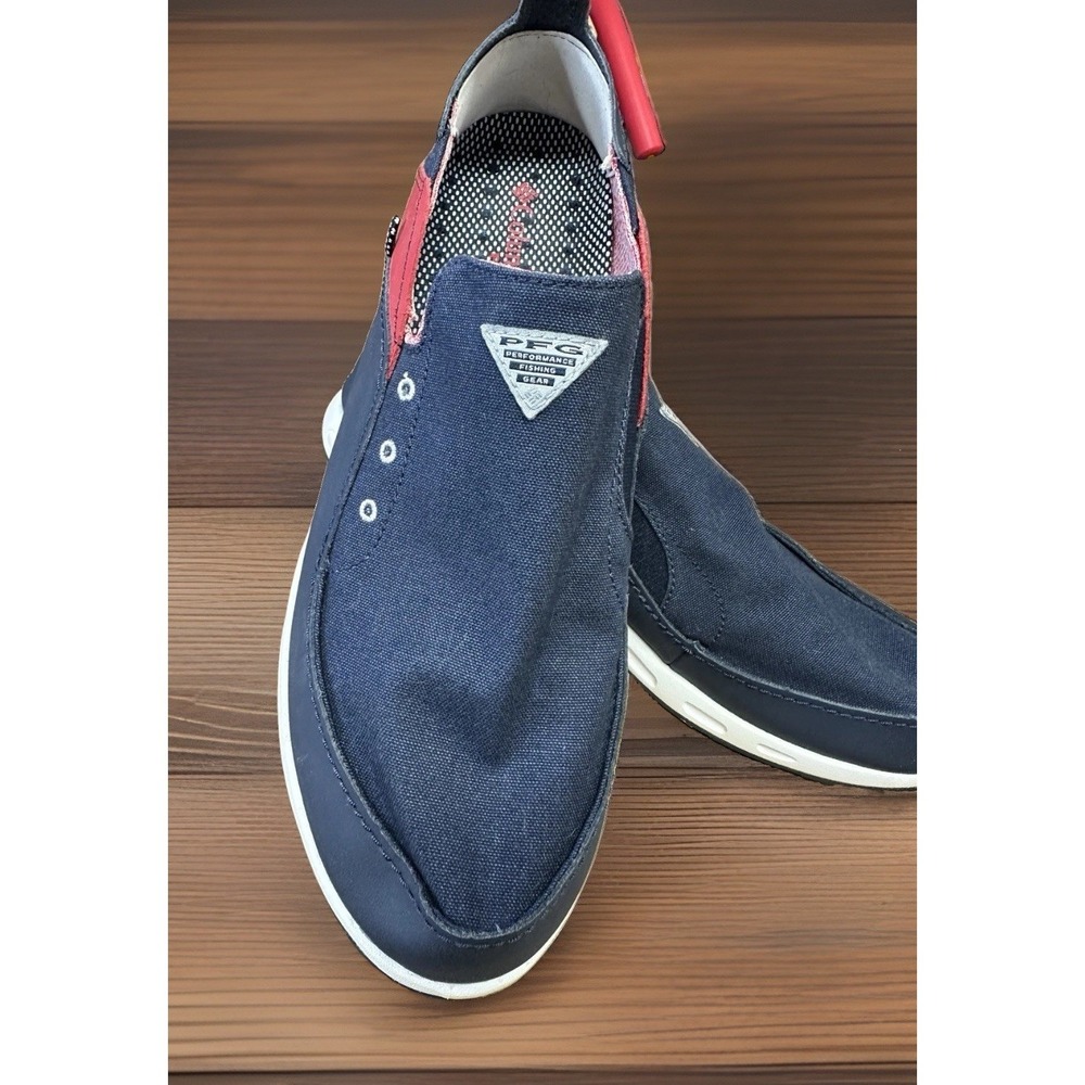 Columbia Bahama Vent PFG Slip On Boat Shoes Mens Size 12 Blue Red BM2663-468